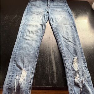 Buckle Black Light Blue Distressed Skinny Jeans